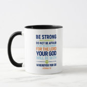 Wees sterk en moedig, Joshua 1:9 Mok (Links)
