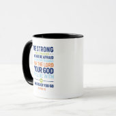 Wees sterk en moedig, Joshua 1:9 Mok (Voorkant links)