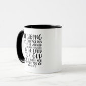 Wees sterk en moedig, Joshua 1:9 Mok (Voorkant links)