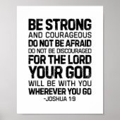 Wees sterk en moedig, Joshua 1:9 Poster (Voorkant)