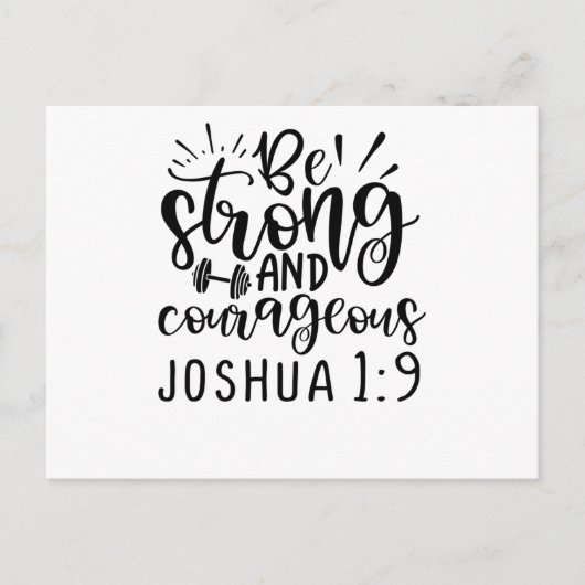 Wees sterk en moedig Joshua 1 9 Uitnodiging Briefkaart (Voorkant)