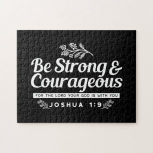 Wees Sterk en Moedig – Josua 1:9 Bijbelvers  Legpuzzel