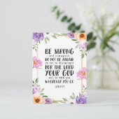 Wees Sterk en Moedig, Jozua 1:9 Briefkaart (Staand voorkant)