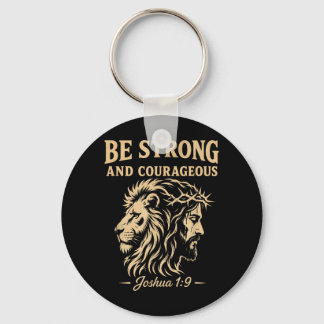 Wees Sterk En Moedig Leeuw Jozua 1_9 Christelijk Sleutelhanger