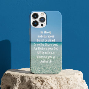 Wees sterk en moedig mooi Christelijk strand iPhone 16 Hoesje
