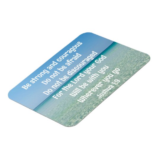 Wees sterk en moedig mooi Christelijk strand Magneet (Linkerzijde)