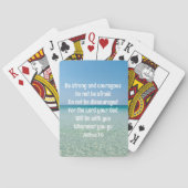 Wees sterk en moedig mooi Christelijk strand Pokerkaarten (Achterkant)
