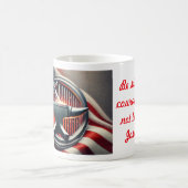 Wees sterk en moedig. Zwaard in smederij. Koffiemok (Center)