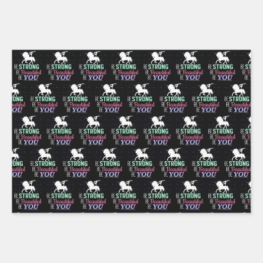 Wees sterk en mooi - Gymnastiek Eenhoorn Inpakpapier Vel (Voorkant)