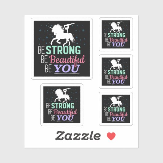 Wees sterk en mooi - Gymnastiek Eenhoorn Sticker (Vel)