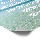 Wees sterk Inspirerend Bible Verse Beach Poster (Hoek)