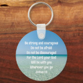 Wees sterk Inspirerend Bible Verse Beach Sleutelhanger (Voorkant)