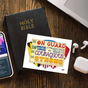 Wees sterk schild Inspirerend Briefkaart