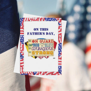 Wees sterk Shield Custom Vaderdag Kaart