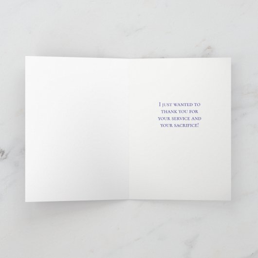 Wees sterk Shield Custom Veteran's Day Kaart (Binnen)