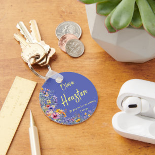 Wees sterk & vrij, als wilde bloemen Wilde Bloem Sleutelhanger
