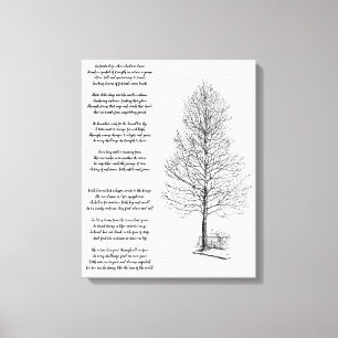 Wees sterk zoals boomkunst en gedicht canvas afdruk