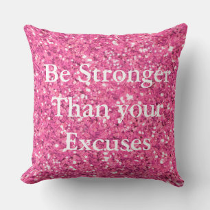 Wees sterker dan je excuses roze lovertjes kussen