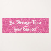 Wees sterker dan uw excuses roze sequenties yogamat (Voorkant (horizontaal))