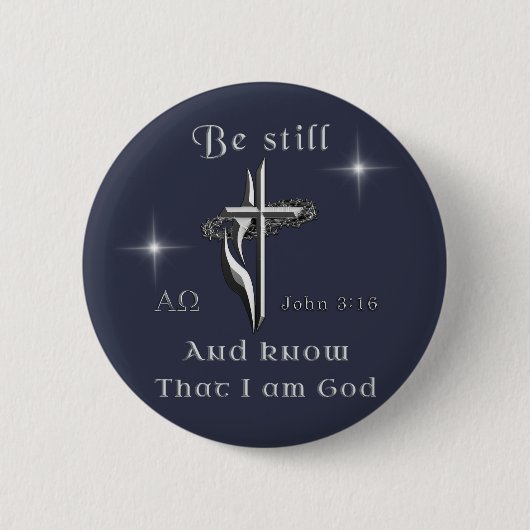 Wees stil en ik ben God Ronde Button 5,7 Cm (Voorkant)