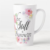Wees stil en ken Bijbel Verse 46:10 Latte Mok (Rechts)