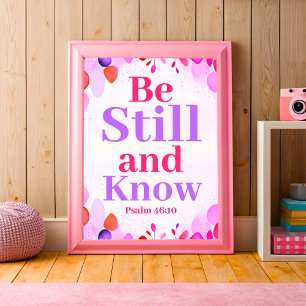 Wees stil en ken Boho Christelijke Teen Girl Art Poster