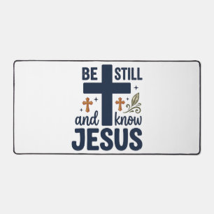Wees stil en ken Jezus Christelijke typografie shi Bureaumat