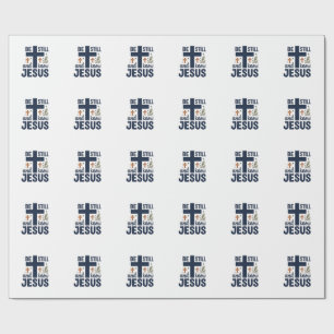 Wees stil en ken Jezus Christelijke typografie T-s Cadeaupapier
