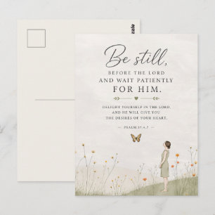 Wees stil en wacht geduldig Psalm 37 Christelijk Briefkaart