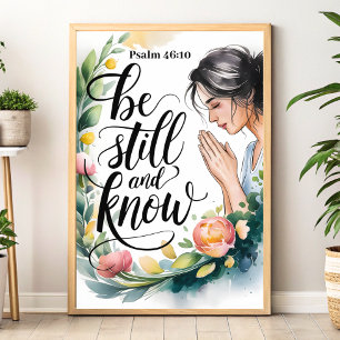 Wees stil en weet – Christelijke wanddecoratie voo Poster