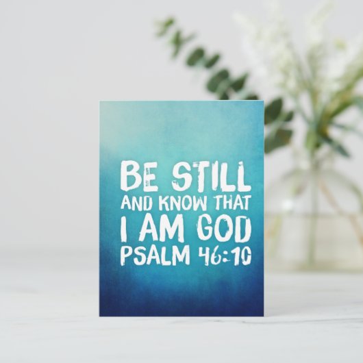 Wees stil en weet dat ik God ben Bijbelvers Briefkaart (Staand voorkant)