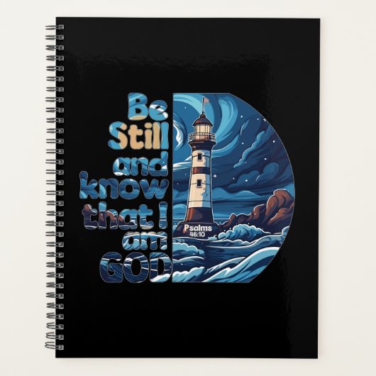 Wees stil en weet dat ik God ben Bijbelvers Planner (Voorkant)