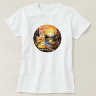 Wees stil en weet dat ik God ben Bijbelvers T-shirt
