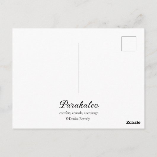 Wees stil en weet dat ik God ben Briefkaart (Achterkant)