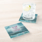 Wees stil en weet dat ik God ben Glazen Onderzetter (Schuin)