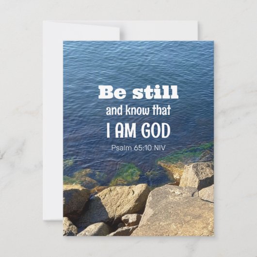 Wees stil en weet dat ik God ben Kalme Blauwe Ocea Feestdagenkaart (Voorkant)