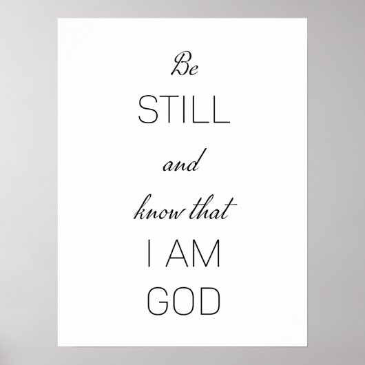 Wees stil en weet dat ik God ben Poster (Voorkant)