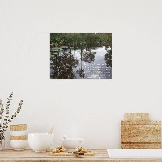 "Wees stil, en weet dat ik God ben. Poster (Keuken)