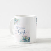 Wees stil en weet dat ik God ben, PS 46:10 Koffiemok (Voorkant links)