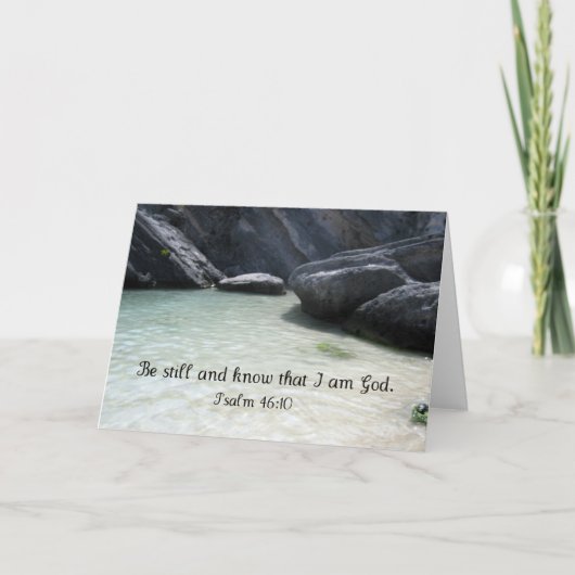 Wees stil en weet dat ik God ben. Psalm 46:1 Kaart (Voorkant)
