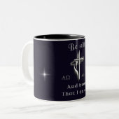 Wees stil en weet dat ik God ben Tweekleurige Koffiemok (Voorkant links)