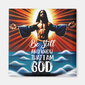 Wees stil en weet dat ik God Magnet ben Magneet (Voorkant)