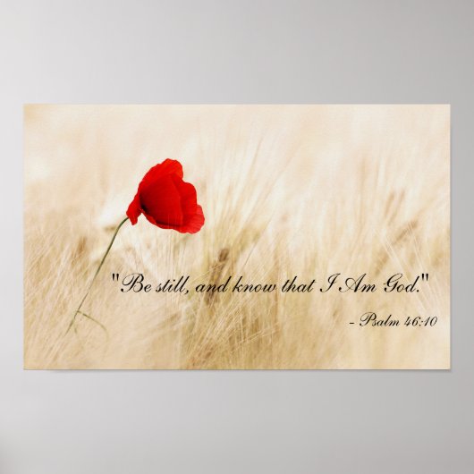 Wees stil en weet dat ik God Poster ben - PS 46:10 (Voorkant)
