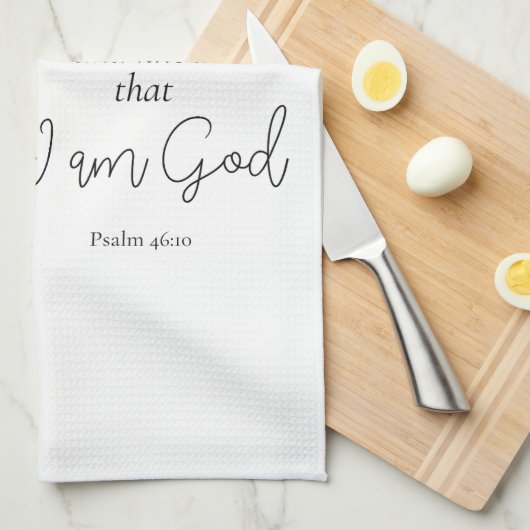 Wees stil en weet dat ik God Zonnebloem ben Theedoek (Quarter Fold)