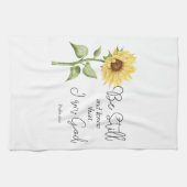 Wees stil en weet dat ik God Zonnebloem ben Theedoek (Horizontaal)