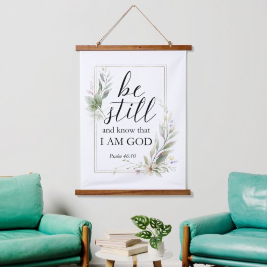 Wees stil en weet dat ik Gods Bijbel Christelijk b Hangend Wandkleed (Woonkamer)