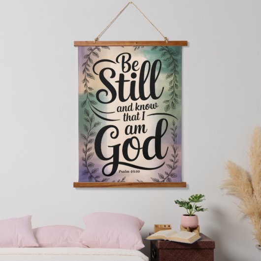 Wees stil en weet dat ik Gods Christelijk ben Hangend Wandkleed (Slaapkamer)