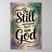 Wees stil en weet dat ik Gods  Christelijk ben Poster (Voorkant)
