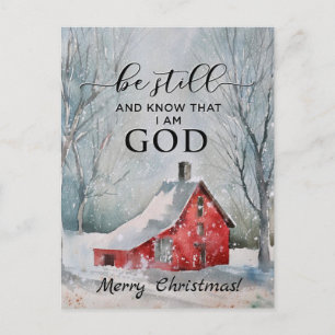 Wees stil en weet dat ik met Kerstmis ga. Briefkaart
