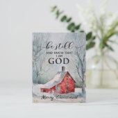 Wees stil en weet dat ik met Kerstmis ga. Briefkaart (Staand voorkant)